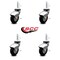 Service Caster 3 Inch Bright Chrome Hooded Neoprene Rubber 8mm Threaded Stem Casters SCC, 4PK SCC-TS03S310-NPRB-BC-M815-4 - alternate 2